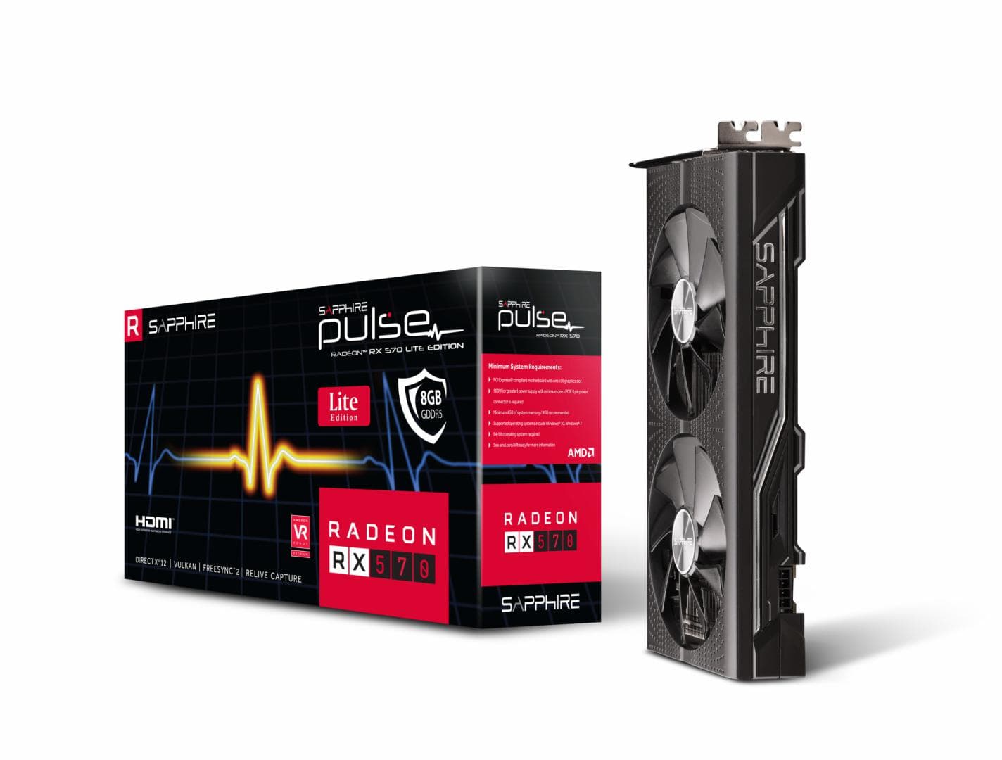 PLACA VIDEO SAPPHIRE AMD Radeon RX 570, 8 GB GDDR5 256 biti, PCI Express 3.0 x 16, HDMI x 2, DisplayPort x 2, sistem racire aer activ, "11266-75-20G" — miniatură