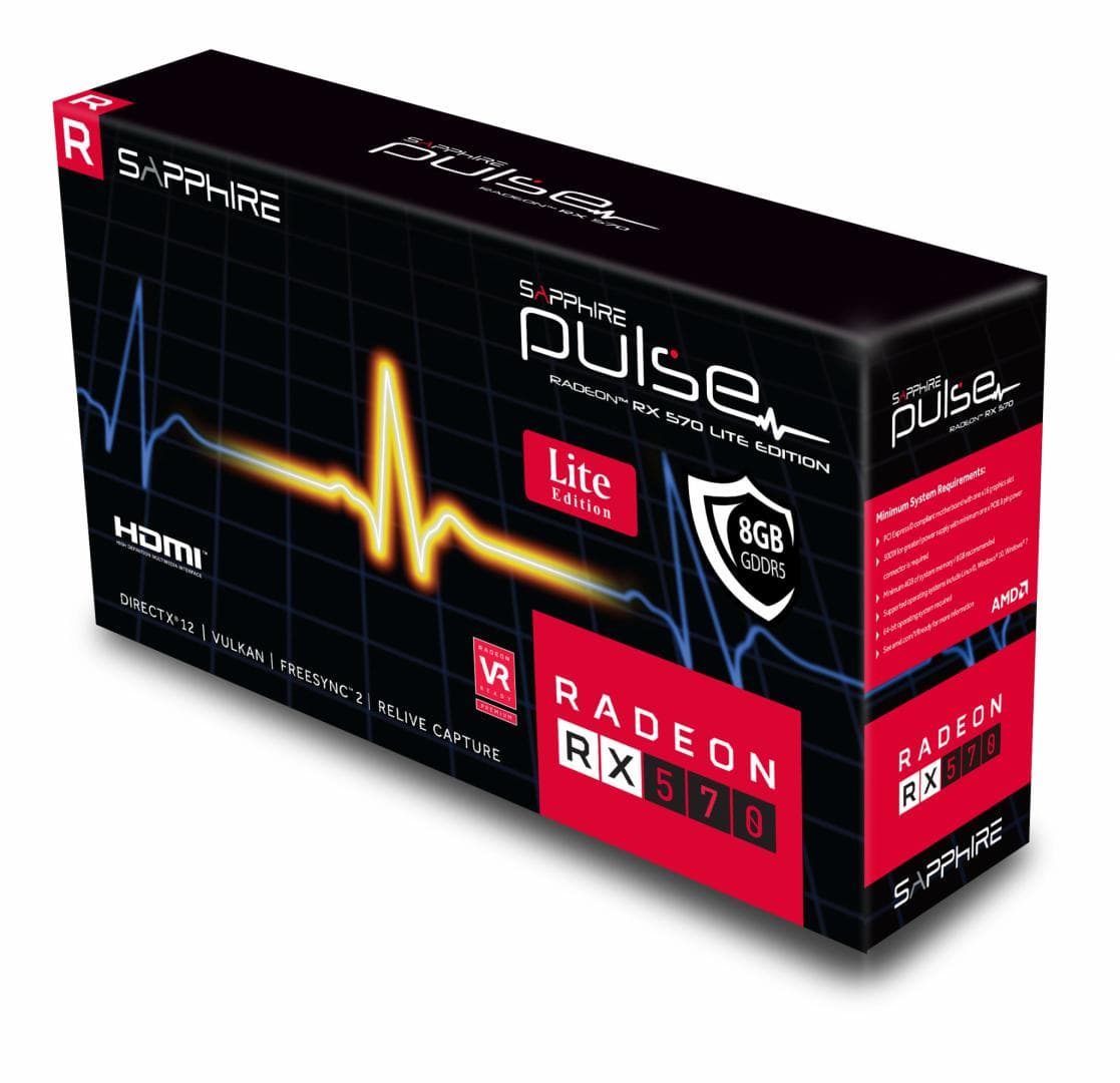 PLACA VIDEO SAPPHIRE AMD Radeon RX 570, 8 GB GDDR5 256 biti, PCI Express 3.0 x 16, HDMI x 2, DisplayPort x 2, sistem racire aer activ, "11266-75-20G" — miniatură