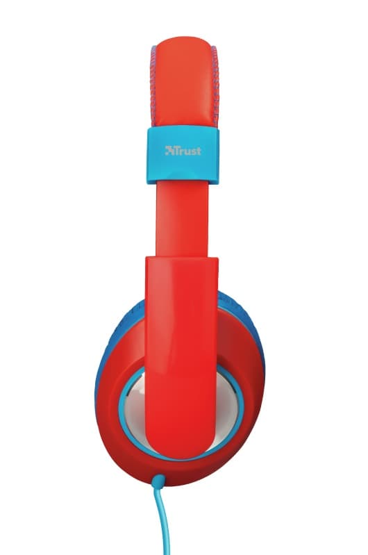 CASTI Trust, "Sonin Kids", cu fir, standard, utilizare multimedia, MP3, smartphone (doar audio), microfon nu, conectare prin Jack 3.5 mm, rosu / albastru, "TR-23585" — miniatură