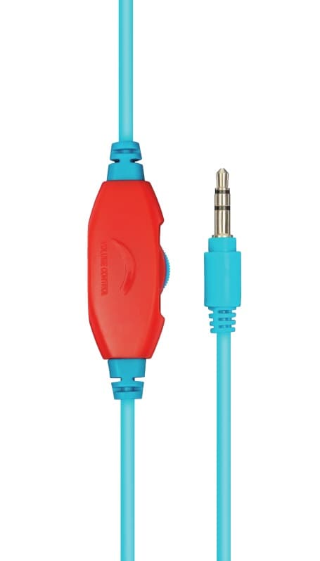 CASTI Trust, "Sonin Kids", cu fir, standard, utilizare multimedia, MP3, smartphone (doar audio), microfon nu, conectare prin Jack 3.5 mm, rosu / albastru, "TR-23585" — miniatură