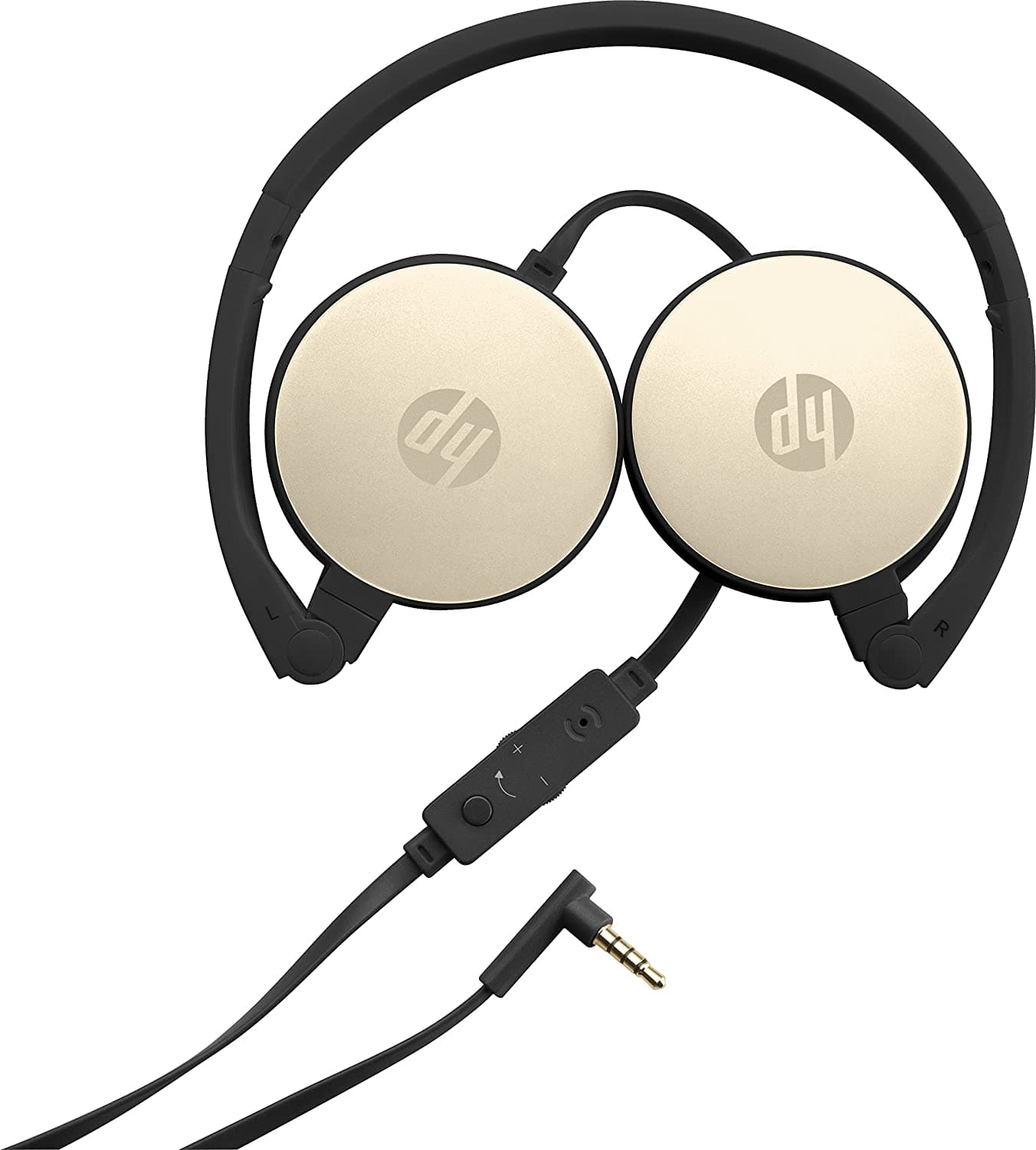 CASTI HP, "H2800", cu fir, standard, utilizare multimedia, smartphone, microfon pe fir, conectare prin Jack 3.5 mm, negru / auriu, "2AP94AA" — miniatură
