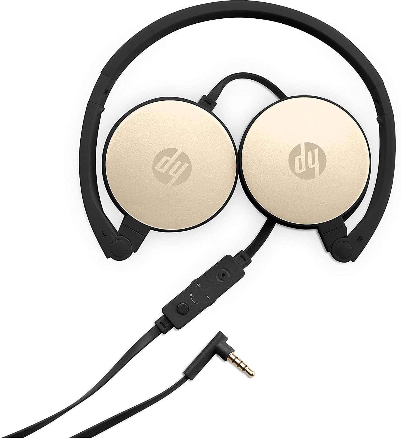 CASTI HP, "H2800", cu fir, standard, utilizare multimedia, smartphone, microfon pe fir, conectare prin Jack 3.5 mm, negru / auriu, "2AP94AA" — miniatură