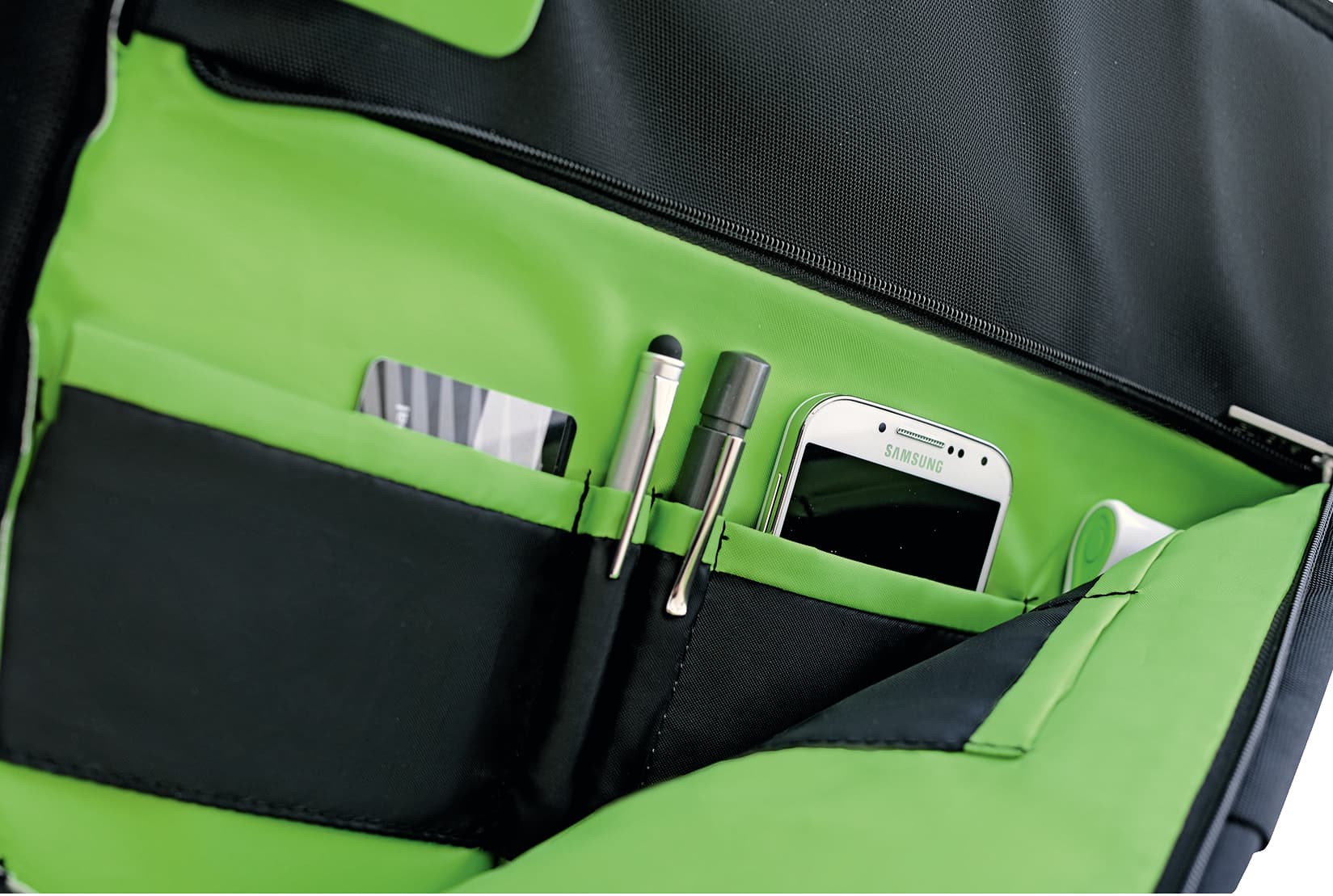 GEANTA LEITZ, pt. notebook de max. 15.6 inch, 2 compartimente, buzunar frontal | buzunar dorsal x 2, waterproof, poliester, negru, "60160095" — miniatură