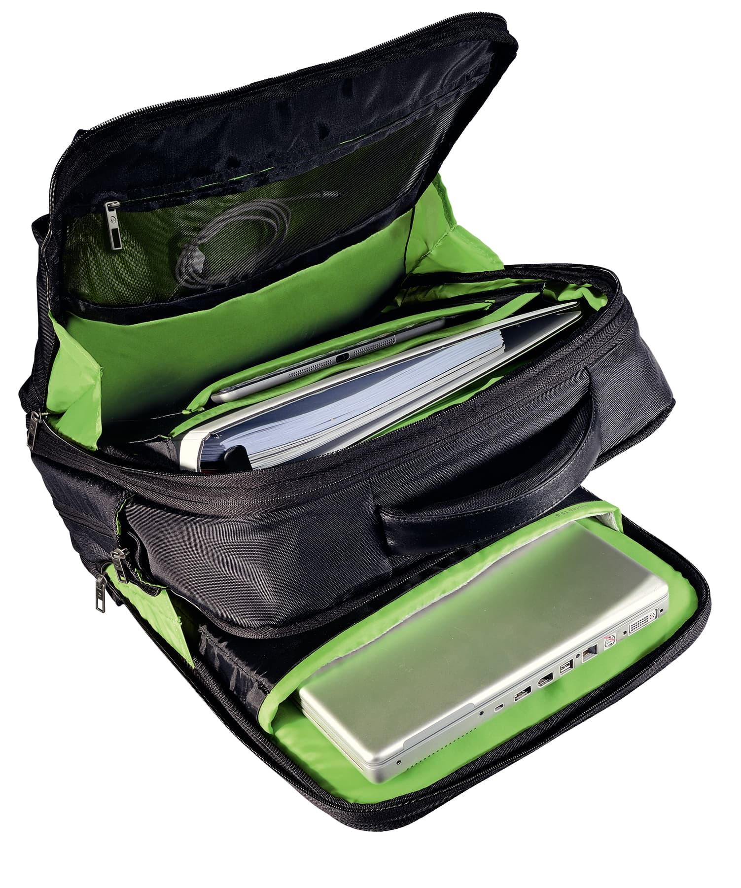 RUCSAC LEITZ, pt. notebook de max. 15.6 inch, 2 compartimente, buzunar frontal | buzunar lateral x 2, waterproof, poliester, negru, "60170095" — miniatură