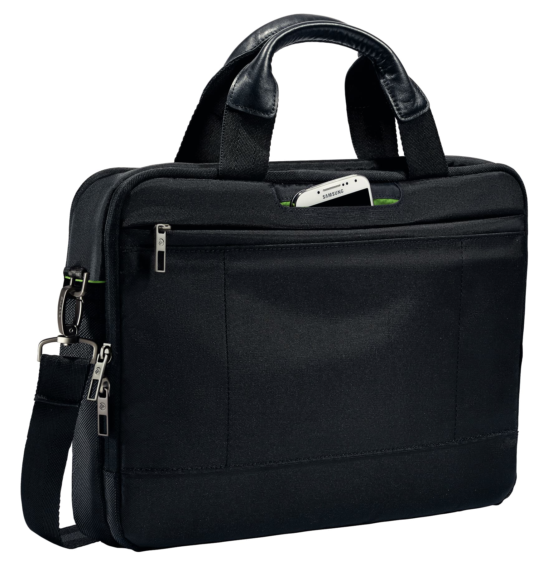 GEANTA LEITZ, pt. notebook de max. 13.3 inch, 2 compartimente, buzunar frontal | buzunar dorsal x 2, waterproof, poliester, negru, "60390095" — miniatură