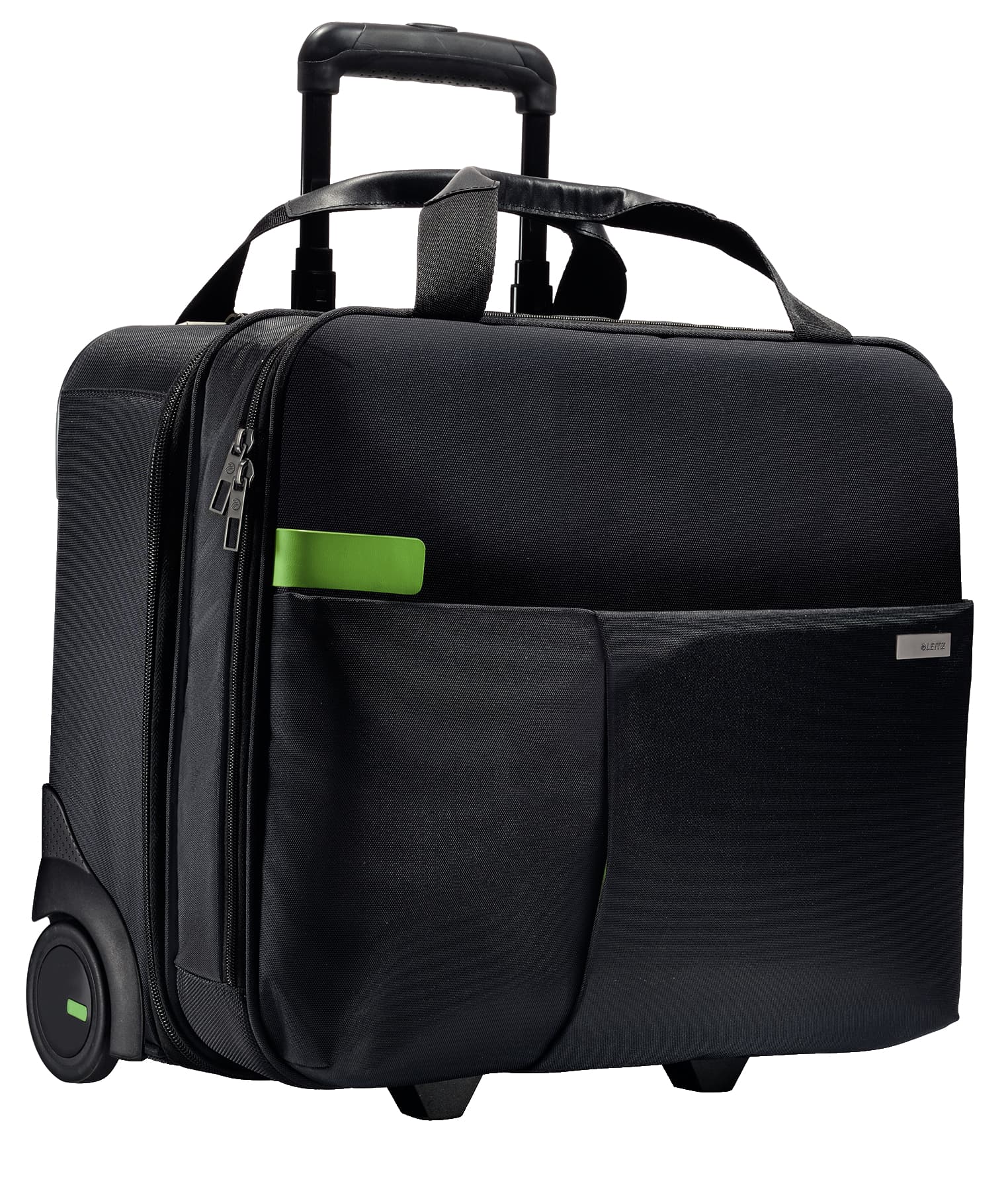 TROLLER LEITZ, pt. notebook de max. 15.6 inch, 2 compartimente, buzunar frontal | buzunar lateral, waterproof, poliester, negru, "60590095"