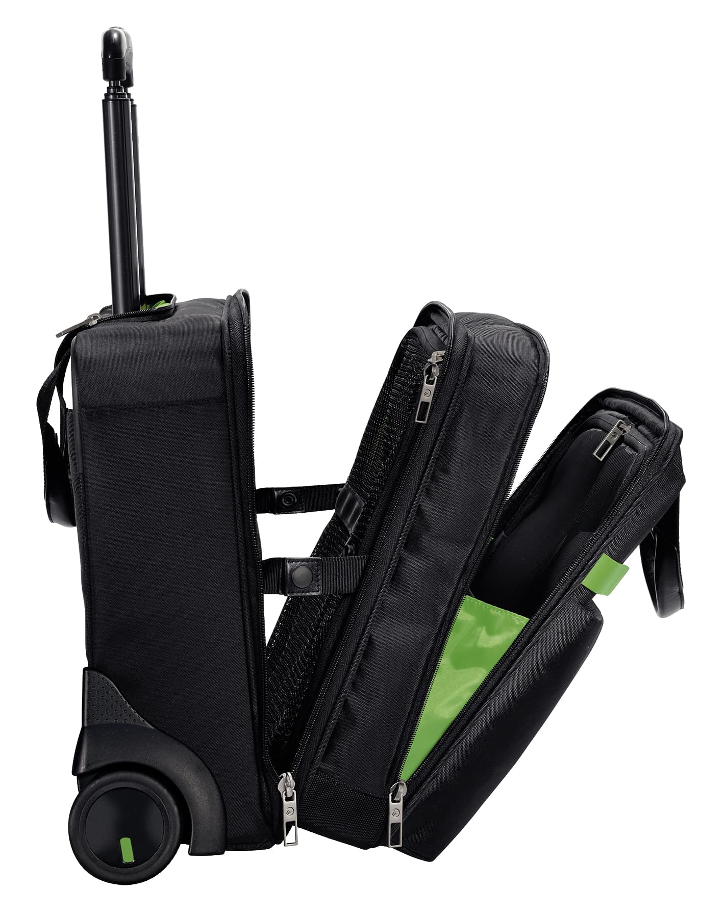TROLLER LEITZ, pt. notebook de max. 15.6 inch, 2 compartimente, buzunar frontal | buzunar lateral, waterproof, poliester, negru, "60590095" — miniatură