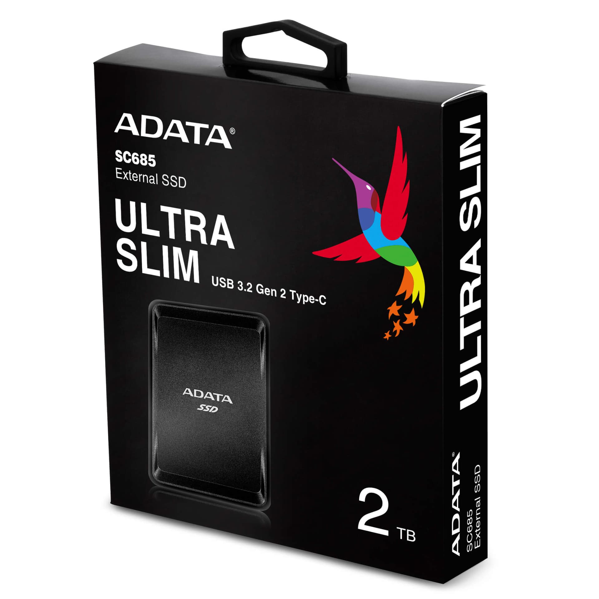 SSD extern ADATA SC685, 2 TB, 2.5 inch, USB 3.2, 3D Nand, R/W: 530/460 MB/s, "ASC685-2TU32G2-CBK" — miniatură