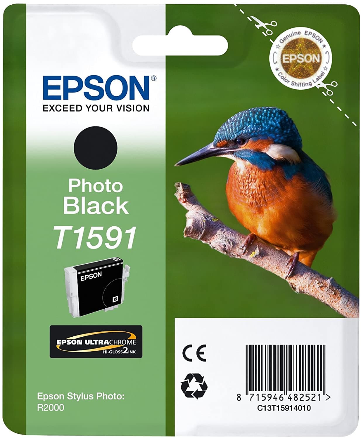 Cartus Cerneala Original Epson Photo Black, C13T15914010, pentru Stylus Photo R2000, "C13T15914010"