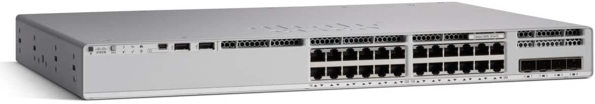 SWITCH PoE CISCO, "Catalyst 9200-24P"port Gigabit x 24, managed, rackabil, carcasa metalica, "C9200-24P-E" — miniatură