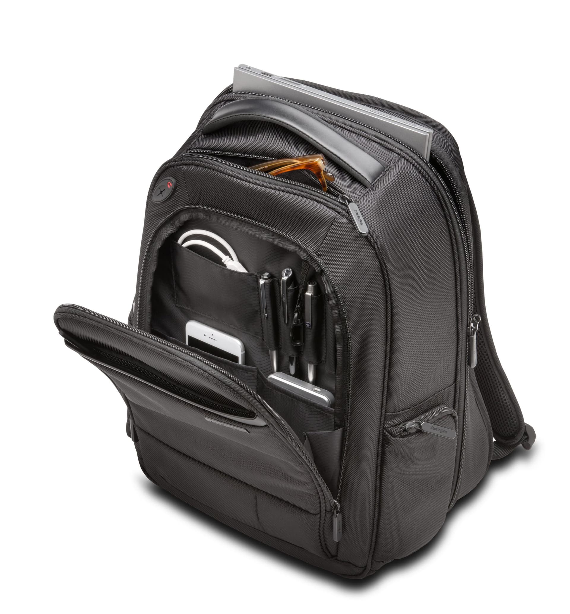 RUCSAC KENSINGTON, pt. notebook de max. 15.6 inch, 1 compartiment, buzunar frontal x 3 | buzunar lateral x 2, waterproof, poliester, negru, "K60382EU" — miniatură