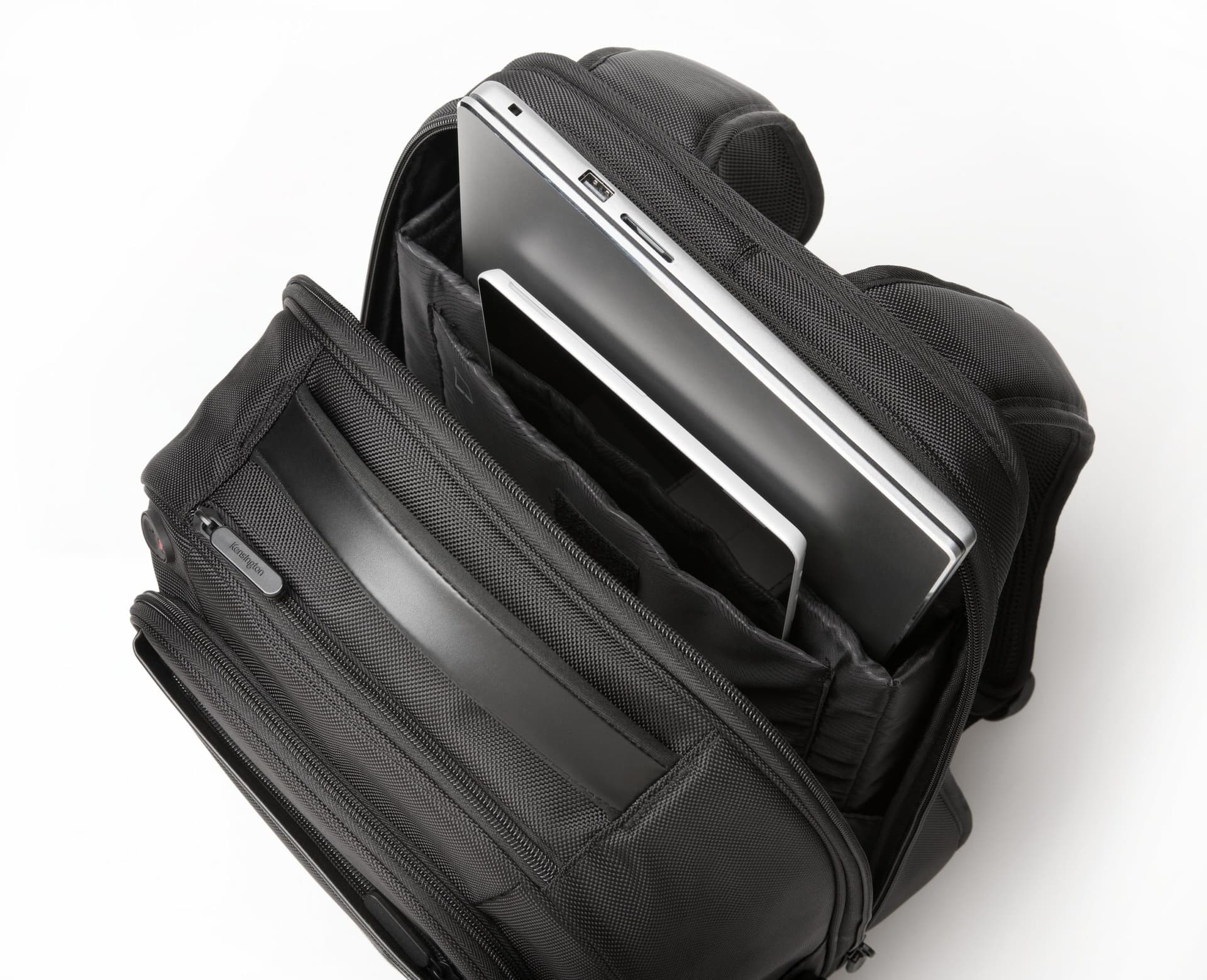RUCSAC KENSINGTON, pt. notebook de max. 15.6 inch, 1 compartiment, buzunar frontal x 3 | buzunar lateral x 2, waterproof, poliester, negru, "K60382EU" — miniatură