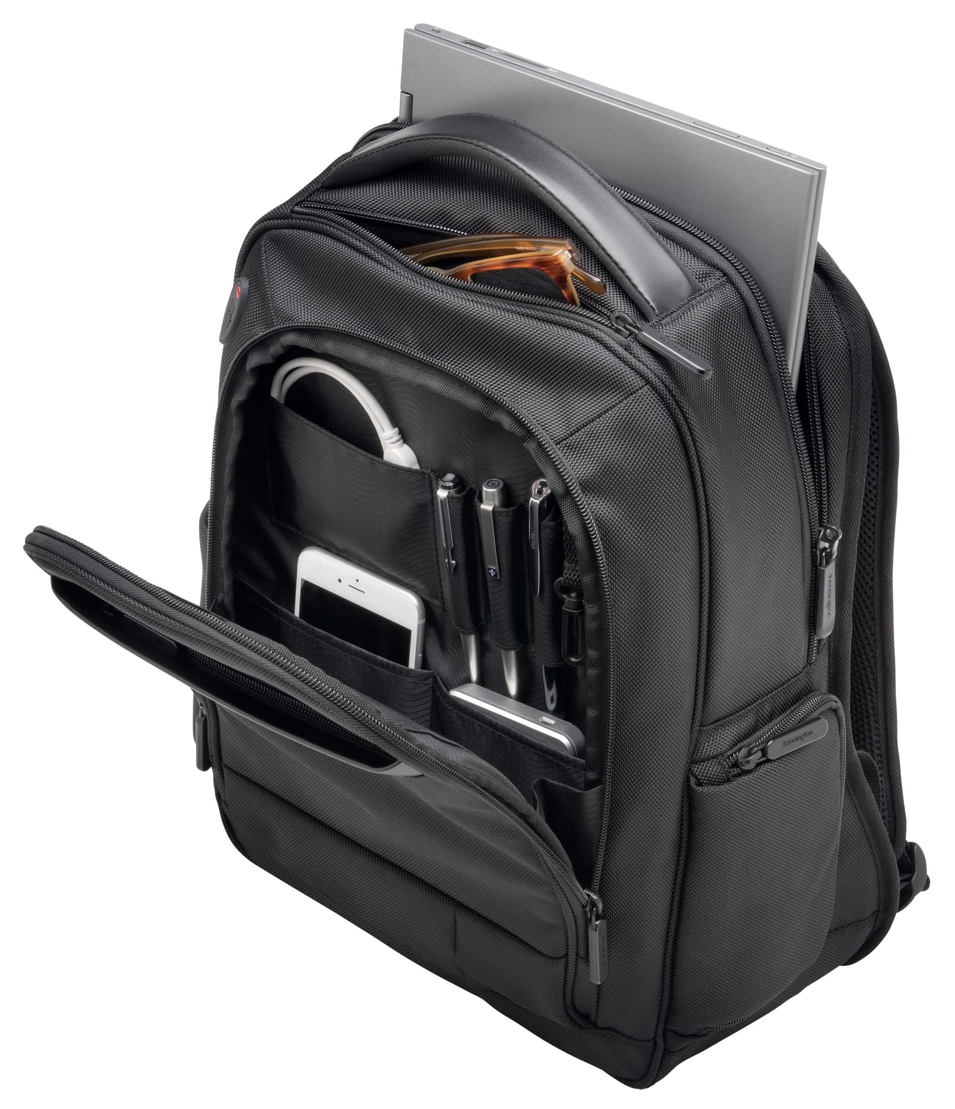 RUCSAC KENSINGTON, pt. notebook de max. 14 inch, 1 compartiment, buzunar frontal x 3 | buzunar lateral x 2, waterproof, poliester, negru, "K60383EU" — miniatură