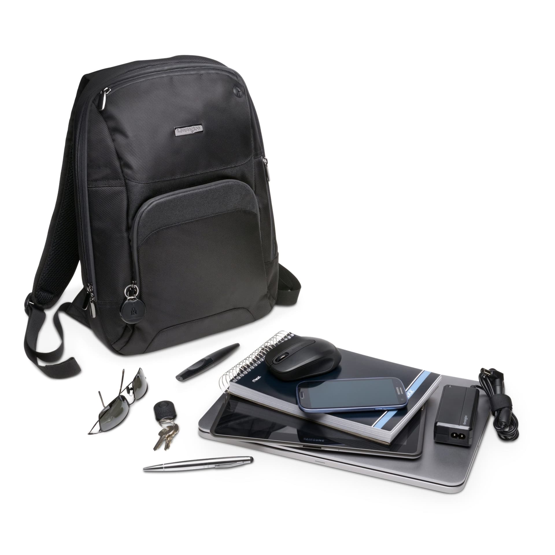 RUCSAC KENSINGTON, pt. notebook de max. 14 inch, 1 compartiment, buzunar frontal x 2 | buzunar lateral, waterproof, nylon, negru, "Triple Trek" "K62591EU" — miniatură