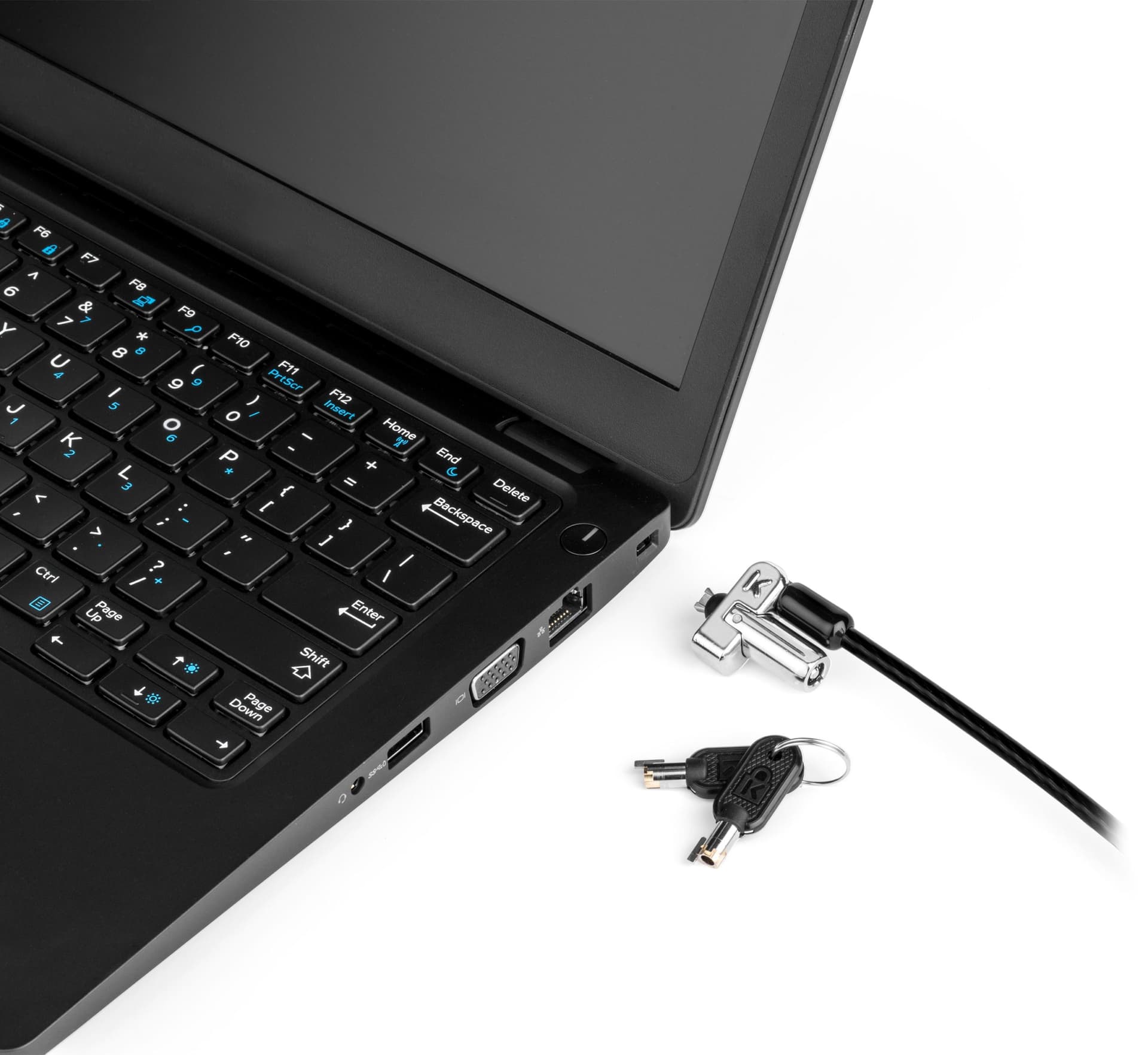 CABLU securitate KENSINGTON pt. notebook slot Wedge, cheie standard, conectare directa,1.5m, cablu otel carbon, permite pivotare si rotire cablu, "N17 for DELL" "K64440WW" — miniatură