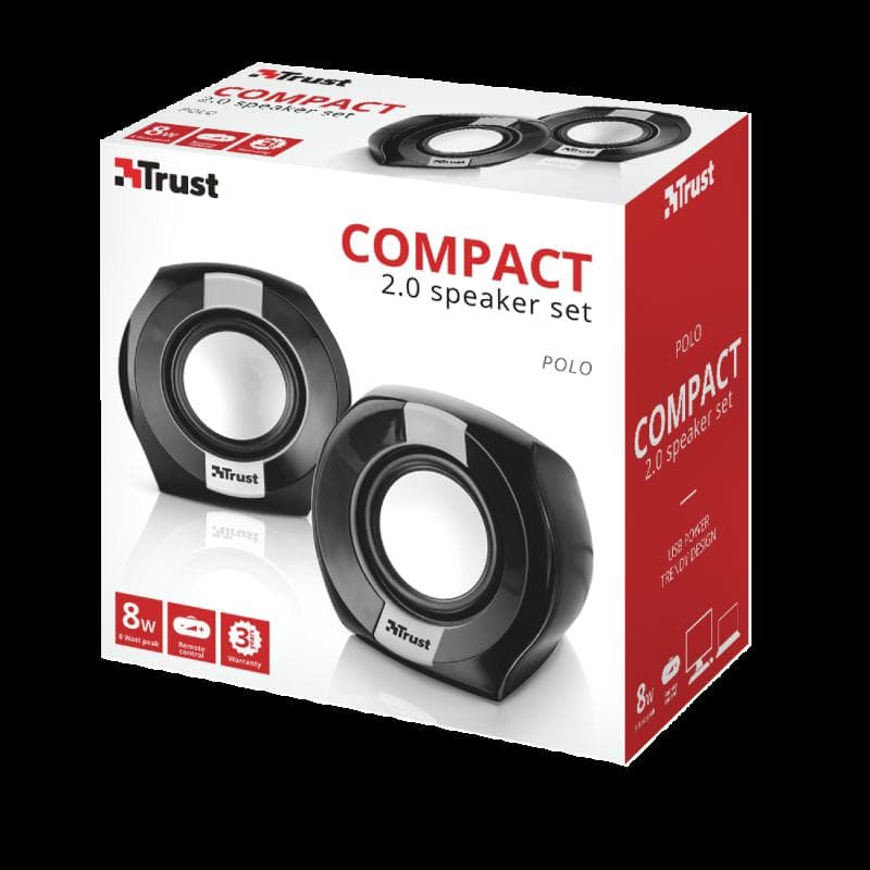 BOXE TRUST, "Polo", 2.O, RMS: 4 W (2x 2W) negru, "TR-20943" — miniatură
