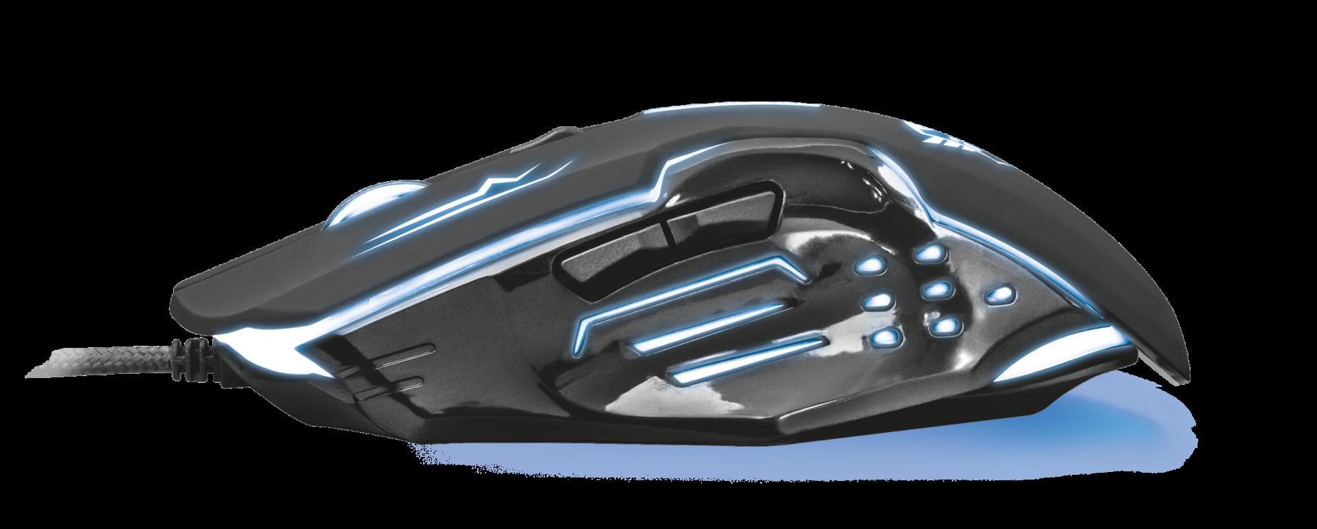 MOUSE TRUST, "GXT 108 Rava", gaming, cu fir, USB, optic, 2000 dpi, butoane/scroll 6/1, iluminare, buton selectare viteza, negru, "TR-22090" — miniatură