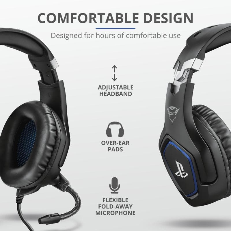 CASTI Trust, "GXT 488 Forze PS4", cu fir, gaming, utilizare multimedia, smartphone, microfon pe brat, conectare prin Jack 3.5 mm, negru, "TR-23530" — miniatură