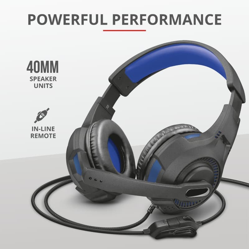CASTI Trust, "GXT 307B Ravu", cu fir, gaming, utilizare multimedia, smartphone, microfon pe brat, conectare prin Jack 3.5 mm, negru, "TR-23250" — miniatură