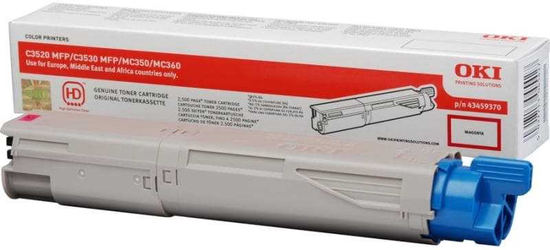 Toner Original OKI Magenta, 43459370, pentru MC350|MC360|C3520MFP|C3530MFP, 2.5K,"43459370"