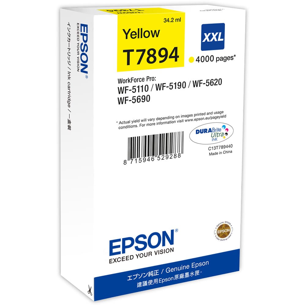 Cartus Cerneala Original Epson Yellow, T7894, pentru Workforce Pro Wf-5620Dwf, "C13T789440"(RAPO)