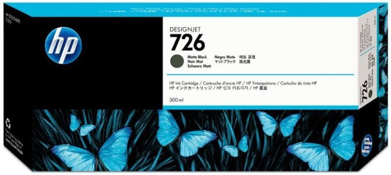 Cartus Cerneala Original HP Matte Black, nr.726, pentru Designjet T1200|T1200|T2300, 300ml, "CH575A"