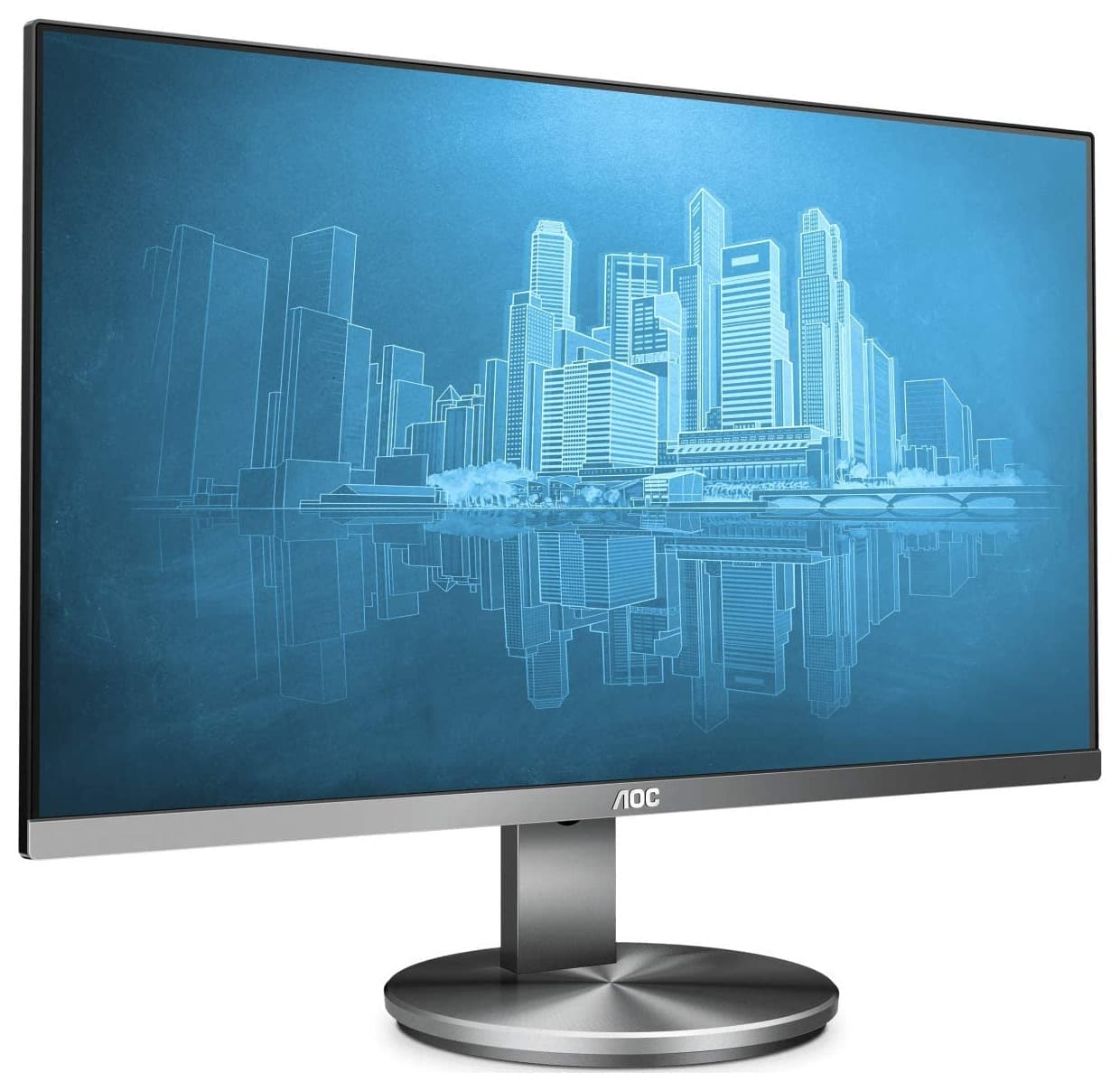 MONITOR AOC 23.8", multimedia, IPS, Full HD (1920 x 1080), Wide, 250 cd/mp, 4 ms, HDMI, VGA, DisplayPort, "I2490VXQ/BT" — miniatură