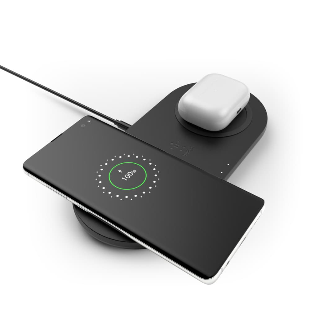 ALIMENTATOR wireless BELKIN, 2 x 10W, 2x pad-uri incarcare, negru "WIZ002VFBK" — miniatură