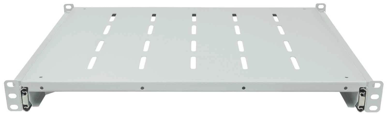 RAFT CULISANT INTELLINET 1U pentru rack 19", adancime 350mm, pentru cabinete cu adancime de 600-800mm, sarcina maxima 35Kg, vopsea antistatic, otel 1.5mm, gray "712323" — miniatură