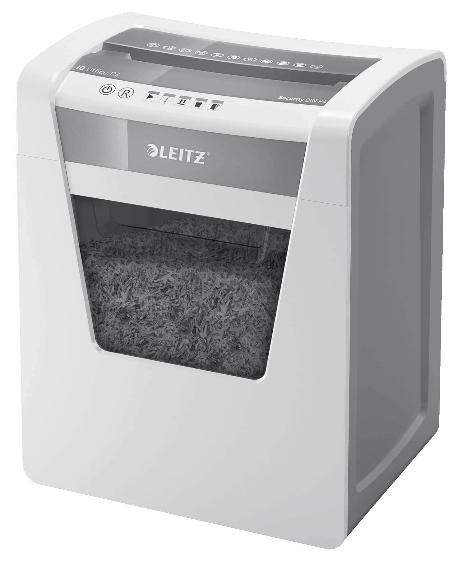 Distrugator manual documente Leitz IQ Office, 15 coli, P4, cross-cut (tip confeti), cos 23 coli, alb, Leitz "80030000"