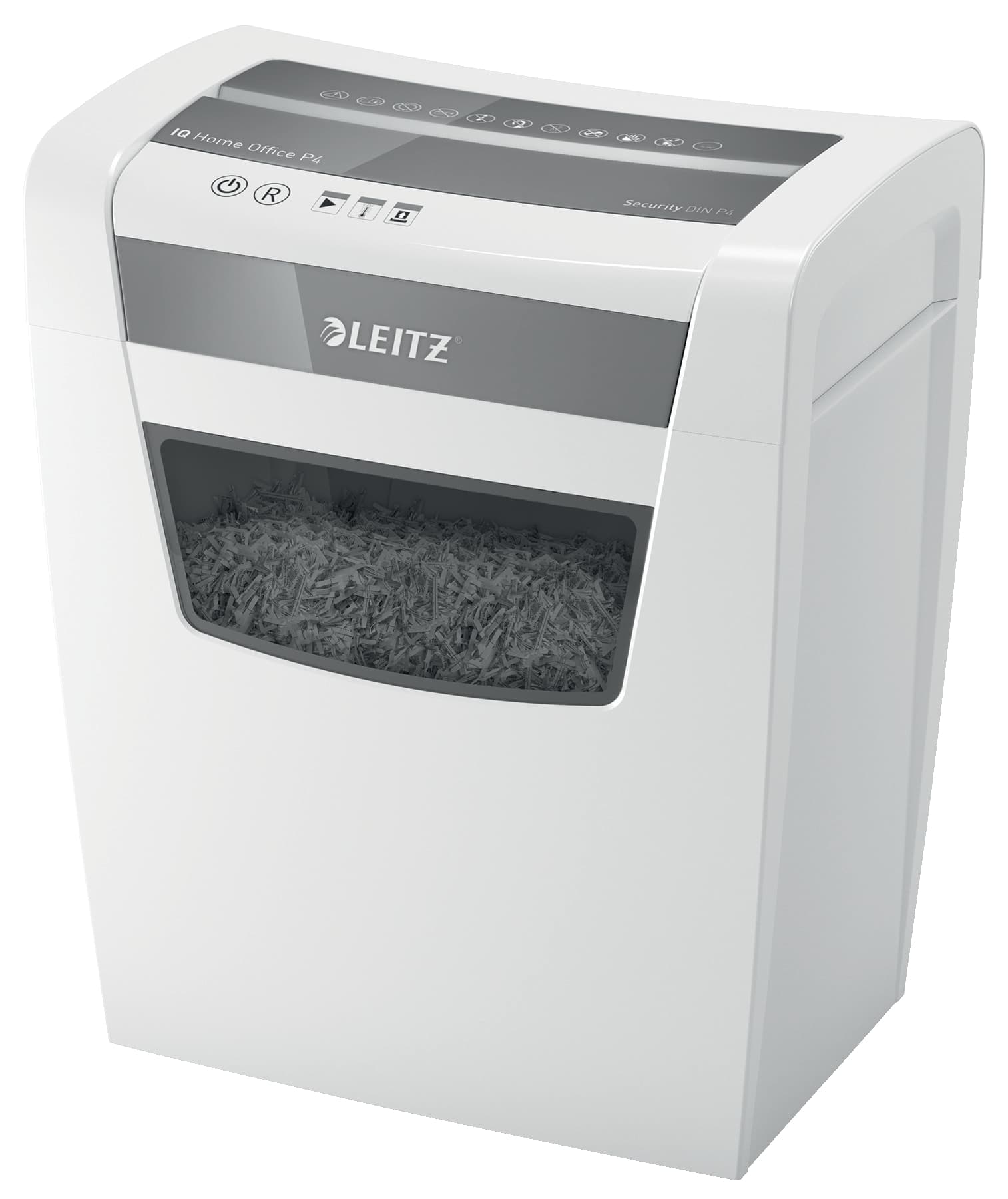 Distrugator manual documente Leitz IQ Home Office, 10 coli, P4, cross-cut (tip confeti), cos 23 coli, alb, Leitz "80090000"