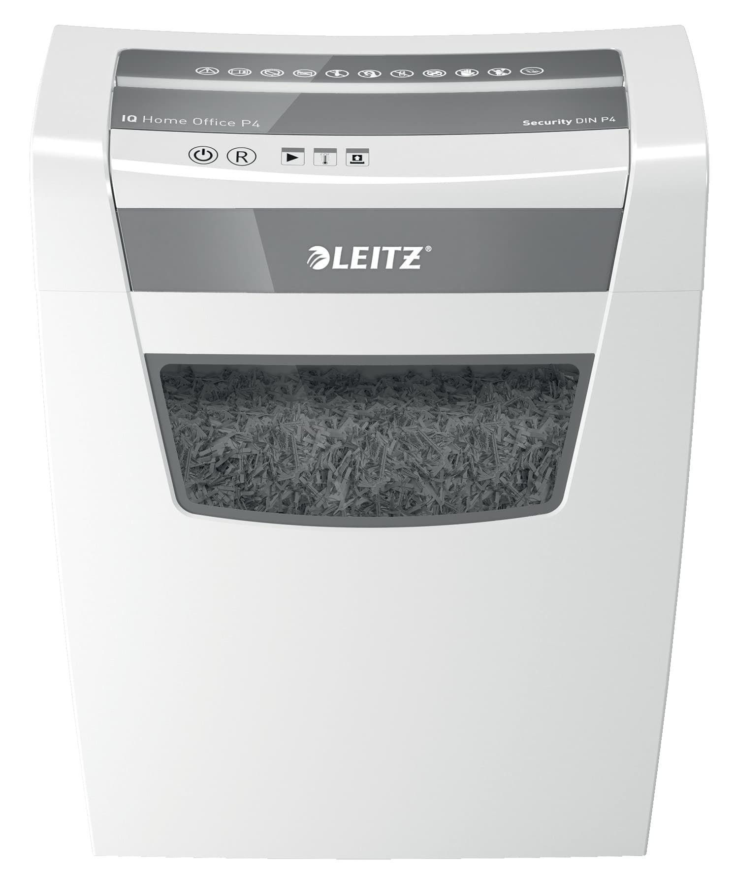 Distrugator manual documente Leitz IQ Home Office, 10 coli, P4, cross-cut (tip confeti), cos 23 coli, alb, Leitz "80090000" — miniatură