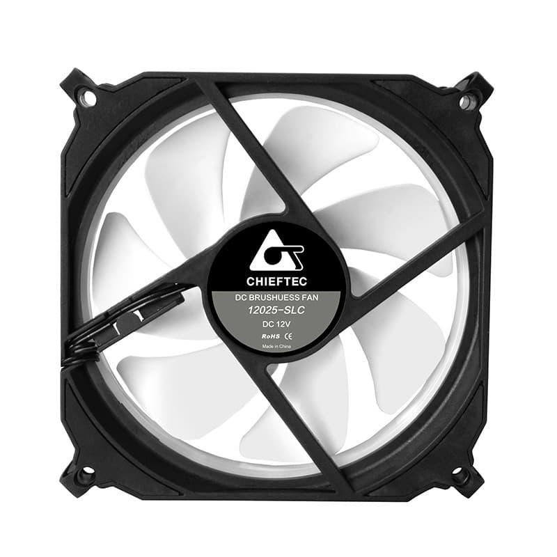 SET 3 VENTILATOARE CHIEFTEC PC 120x120x25 mm, ADD RGB LED, 3 buc. in pachet & HUB & telecomanda "CF-3012-RGB" — miniatură