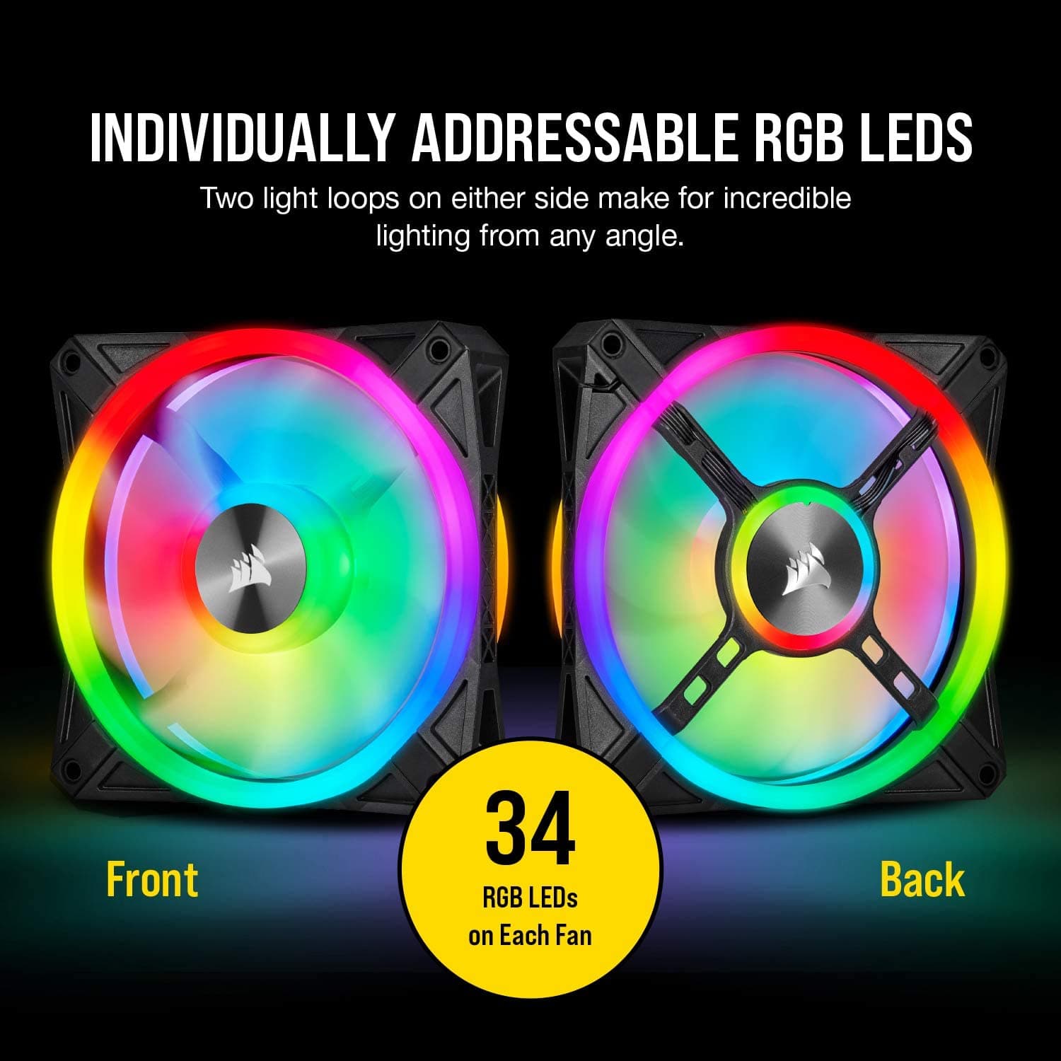 VENTILATOR CORSAIR, pt PC, 120 mm, 1500 rpm, LED RGB, pack 3 ventilatoare, "CO-9050098-WW" — miniatură