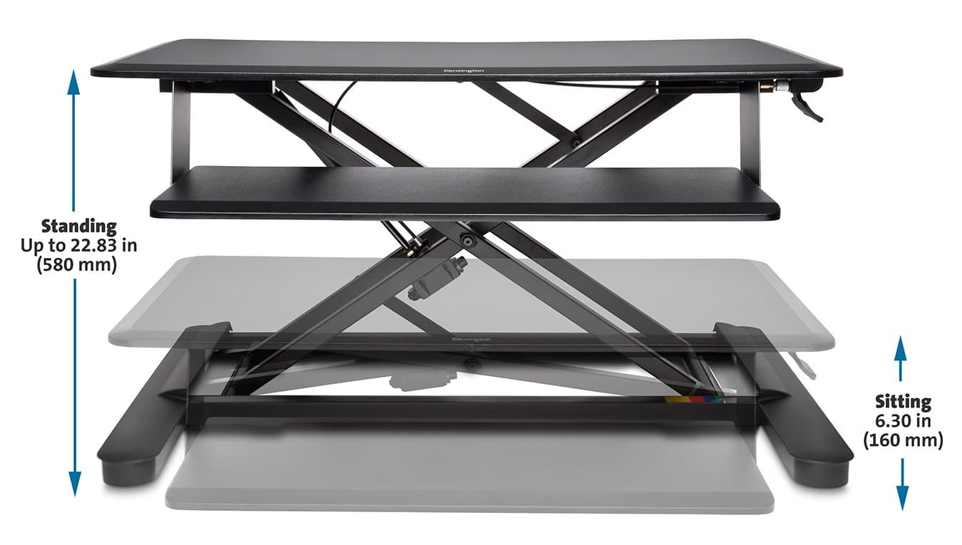 SUPORT ERGONOMIC KENSINGTON SmartFit, birou de lucru cu pozitie sezut/in picioare, negru, "K52804WW" — miniatură