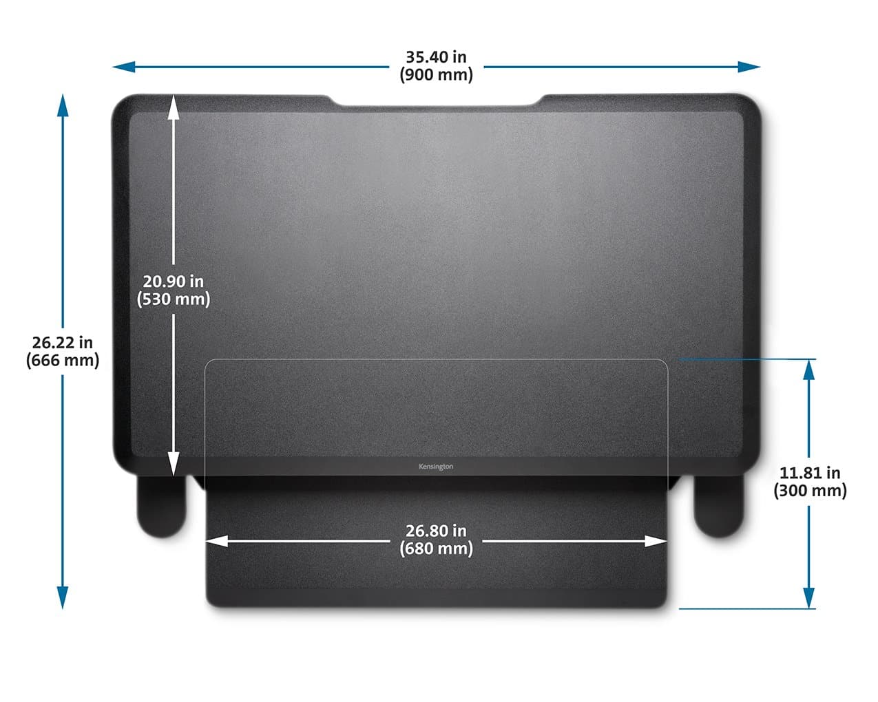 SUPORT ERGONOMIC KENSINGTON SmartFit, birou de lucru cu pozitie sezut/in picioare, negru, "K52804WW" — miniatură