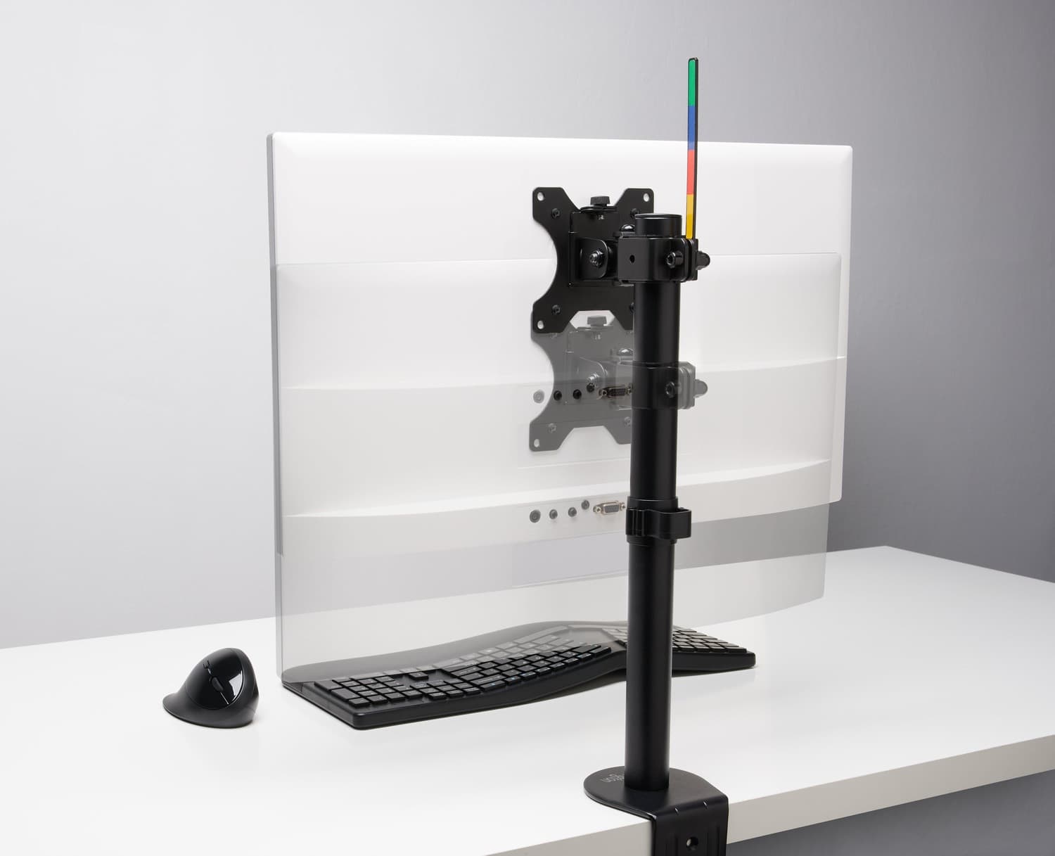 SUPORT de birou KENSINGTON, pt 1 TV/monitor plat, diag. max 34 inch, rotatie, inclinare, pivotare, verticala, max 8 Kg, "K55411WW" — miniatură