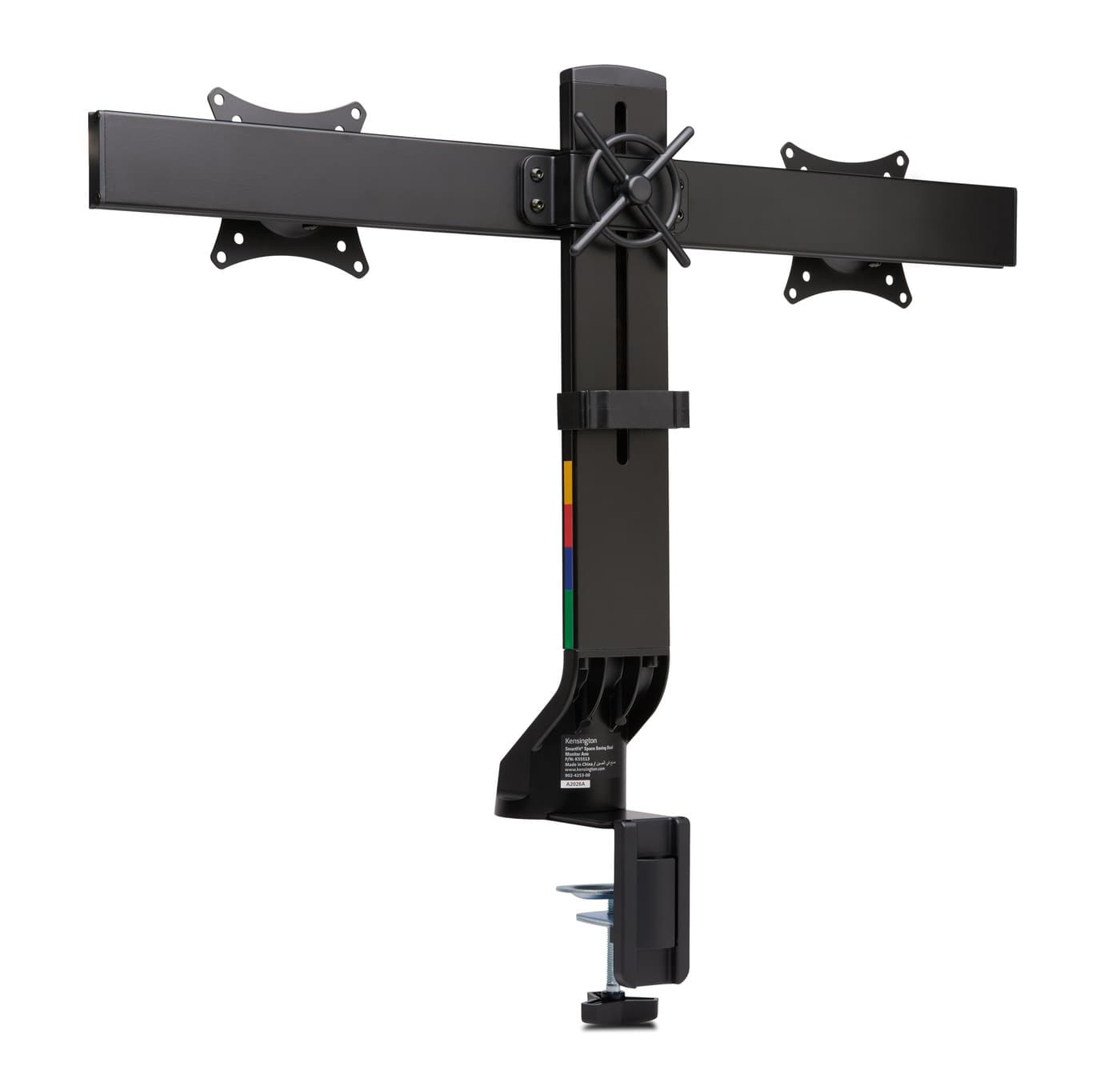 SUPORT de birou KENSINGTON, pt 2 TV/monitor plat, diag. max 27 inch, rotatie, inclinare, pivotare, orizontala, max 8 Kg, "K55513WW" — miniatură