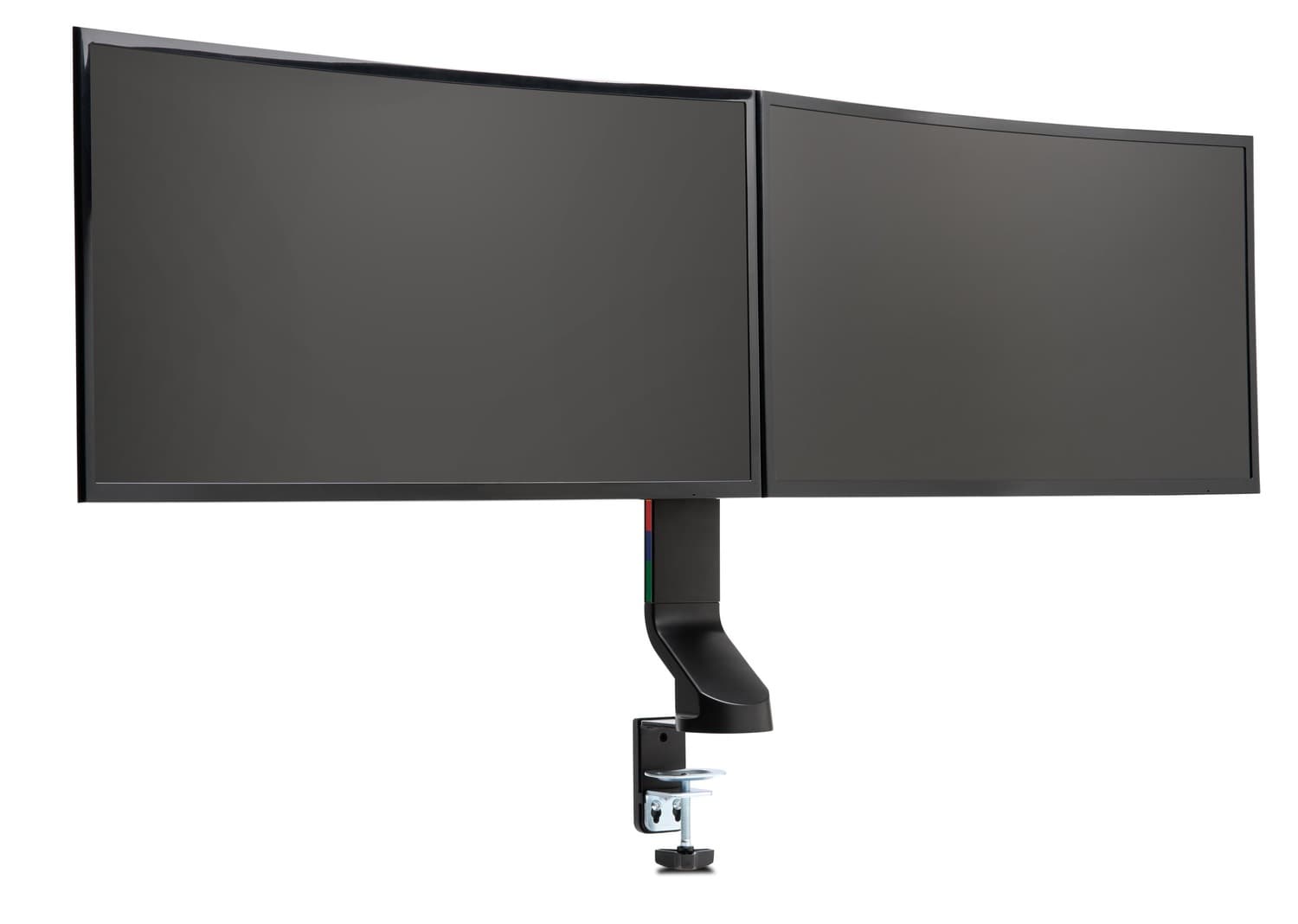 SUPORT de birou KENSINGTON, pt 2 TV/monitor plat, diag. max 27 inch, rotatie, inclinare, pivotare, orizontala, max 8 Kg, "K55513WW" — miniatură