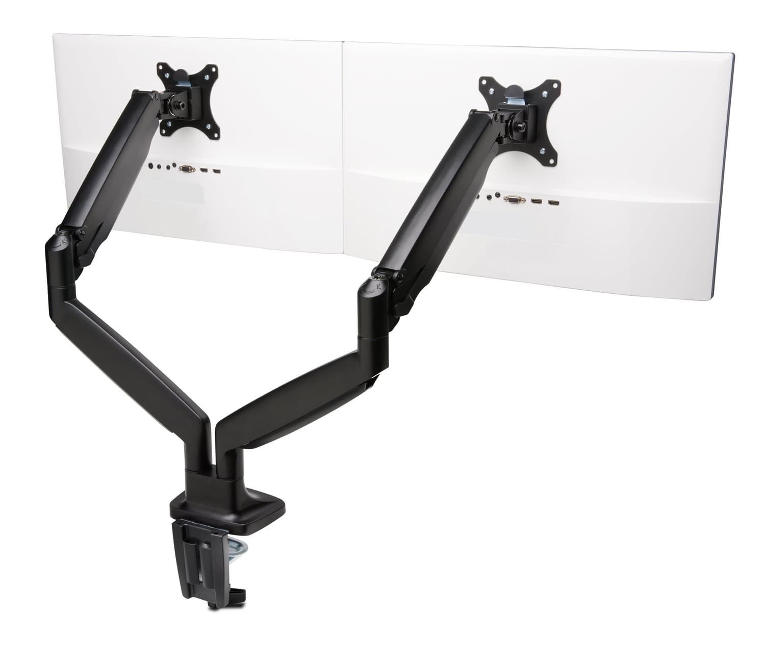 SUPORT de birou KENSINGTON, pt 2 TV/monitor plat, curbat, diag. max 34 inch, rotatie, inclinare, pivotare, orizontala, verticala, totala, max 9 Kg, "K59601WW" — miniatură