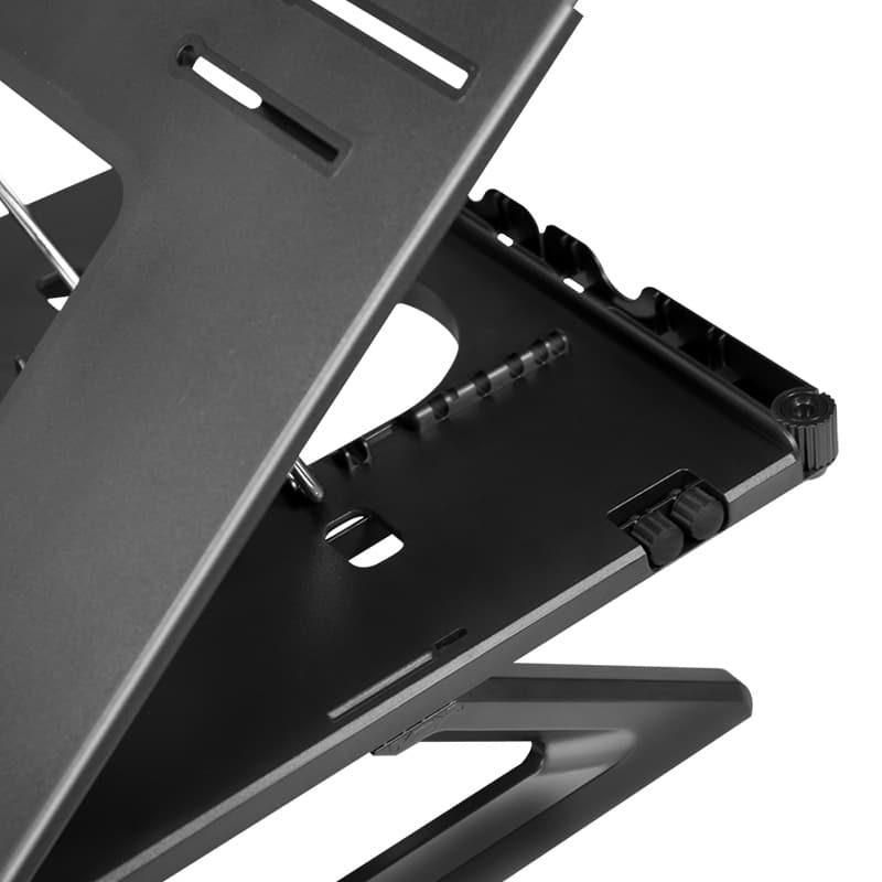 SUPORT de birou LOGILINK pt. notebook, 9 pozitii, holder pt. smartphone, suporta dimensiuni 10-15.6", pliabil, negru, "AA0133" — miniatură