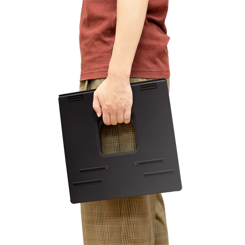 SUPORT de birou LOGILINK pt. notebook, 9 pozitii, holder pt. smartphone, suporta dimensiuni 10-15.6", pliabil, negru, "AA0133" — miniatură