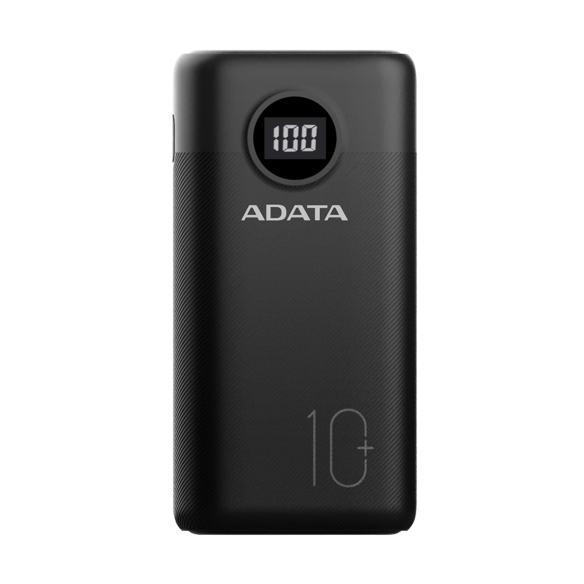 POWER BANK ADATA 10000mAh, Quick Charge 3.0 + PD 22.5W, 2 x USB & 1 x USB-C,digital display pt. status baterie,P10000QCD 10.000 mAh, total 3A,black, "AP10000QCD-DGT-CBK"
