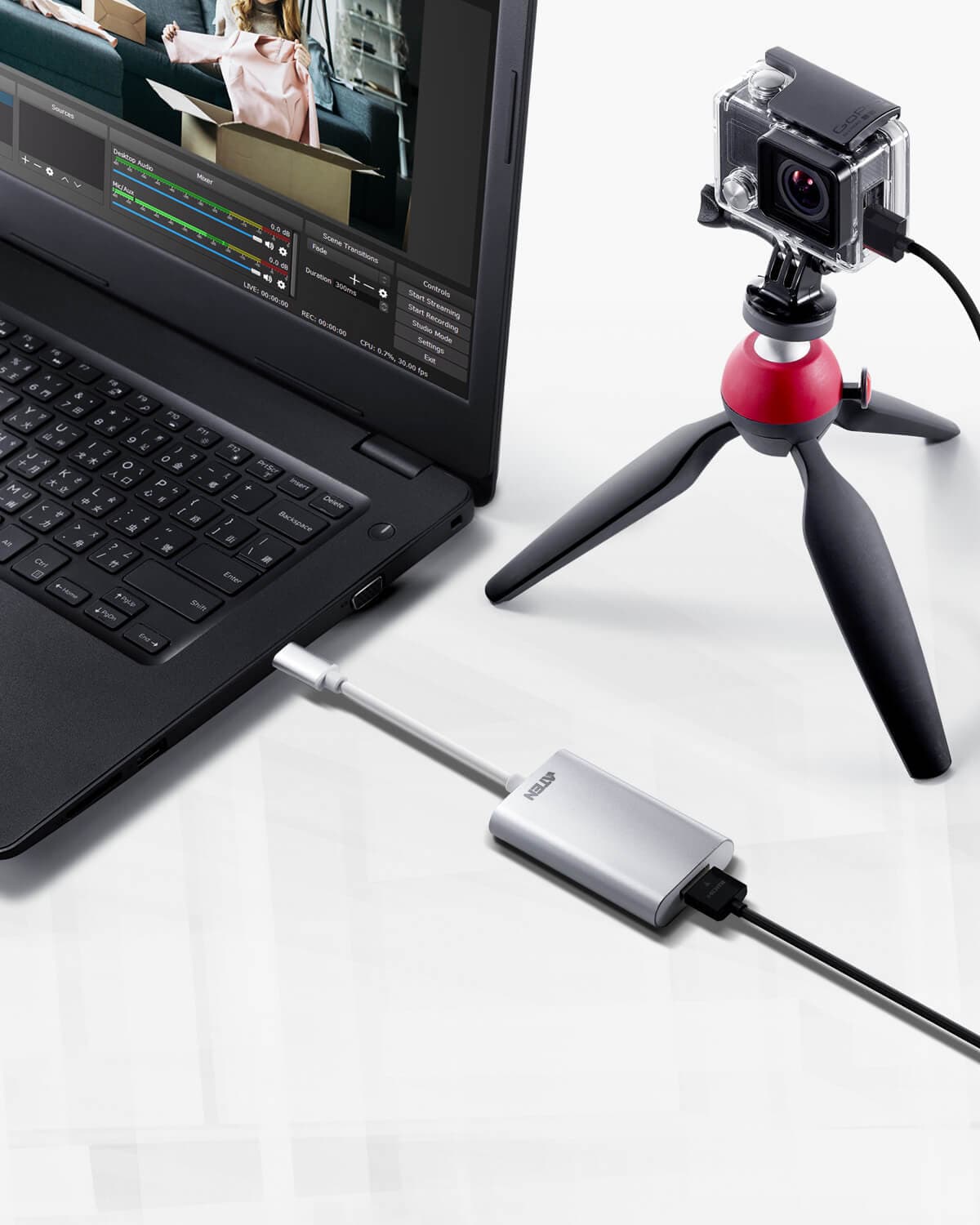 CABLU video ATEN, cablu or adaptor video, HDMI (M) la USB Type-C (T), Full HD (1920x1080) la 60Hz, "UC3020-AT" — miniatură