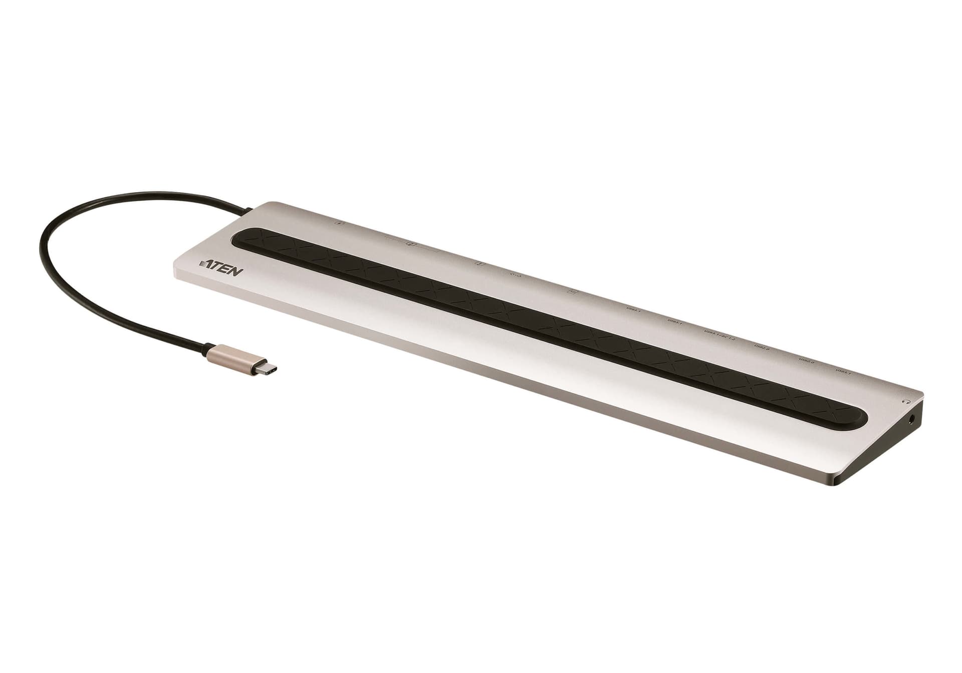 DOCKING Station ATEN universal, conectare PC USB Type C, USB 2.0 x 2, USB 3.1 x 3, USB Type C x 1, porturi video VGA x 1, HDMI x 2, RJ-45, NB 85 W, gri, "UH3237-AT"