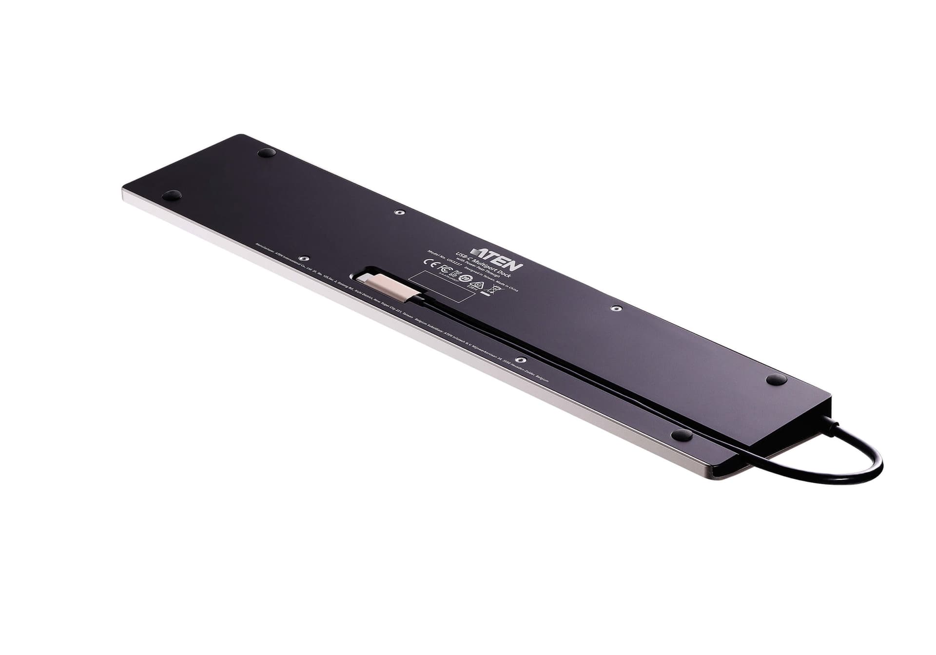 DOCKING Station ATEN universal, conectare PC USB Type C, USB 2.0 x 2, USB 3.1 x 3, USB Type C x 1, porturi video VGA x 1, HDMI x 2, RJ-45, NB 85 W, gri, "UH3237-AT" — miniatură