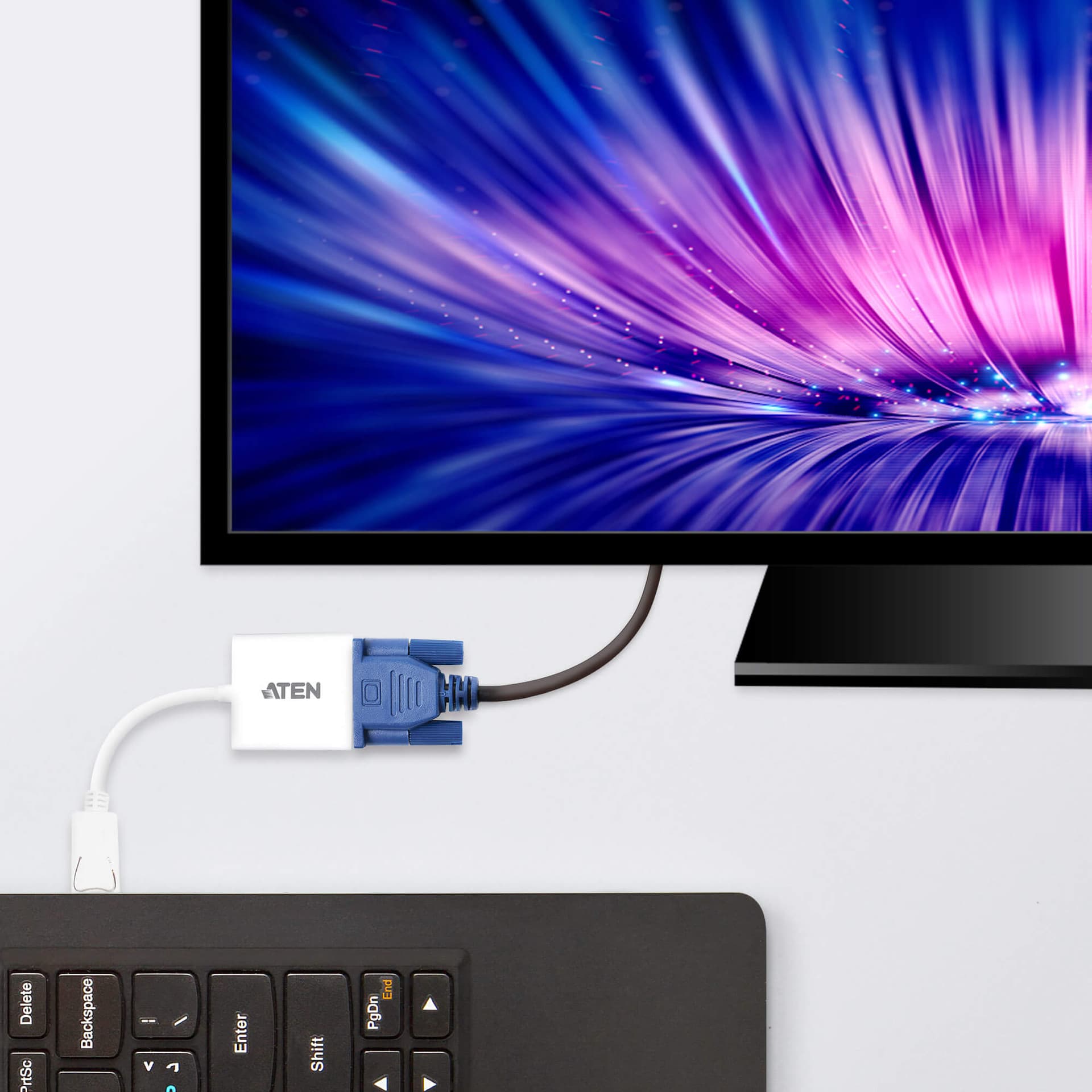 CABLU video ATEN, cablu or adaptor video, DisplayPort (T) la VGA (M), 4K DCI (4096x2160) la 60Hz, "VC925-AT" — miniatură