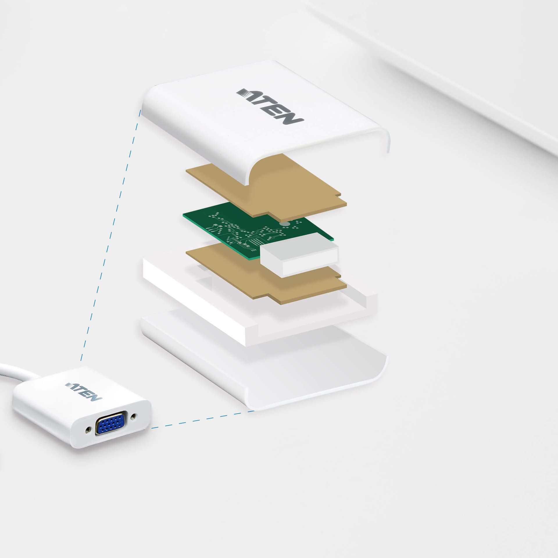 CABLU video ATEN, cablu or adaptor video, DisplayPort (T) la VGA (M), 4K DCI (4096x2160) la 60Hz, "VC925-AT" — miniatură