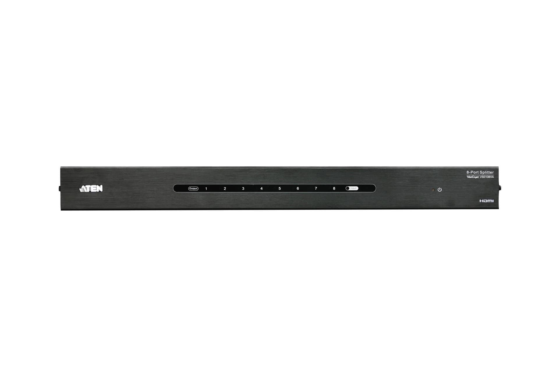 SPLITTER video ATEN, split HDMI la 8 monitoare, conector 1: HDMI (M); conector 2: HDMI (M) x 8, "VS0108HA-AT-G" — miniatură