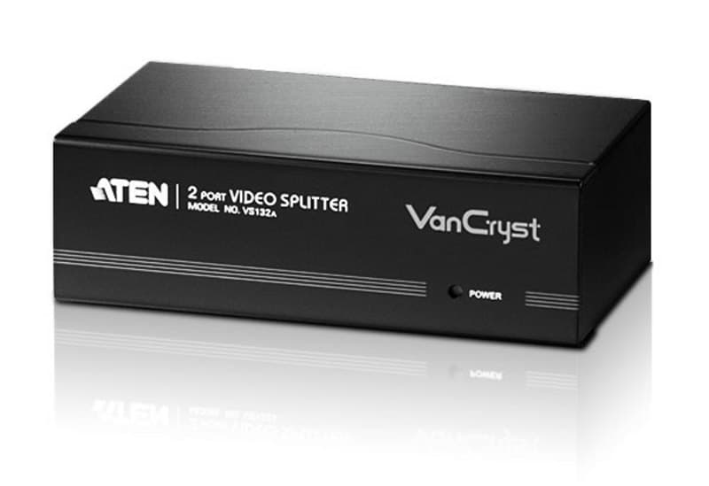 SPLITTER video ATEN, split 2 monitoare la 1 PC, conector 1: VGA (T); conector 2: VGA (M) x 2, "VS132A-A7-G"